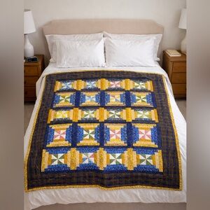 Handmade 100% Cotton Patchwork Quilt | 51” x 61” | Artisan Made